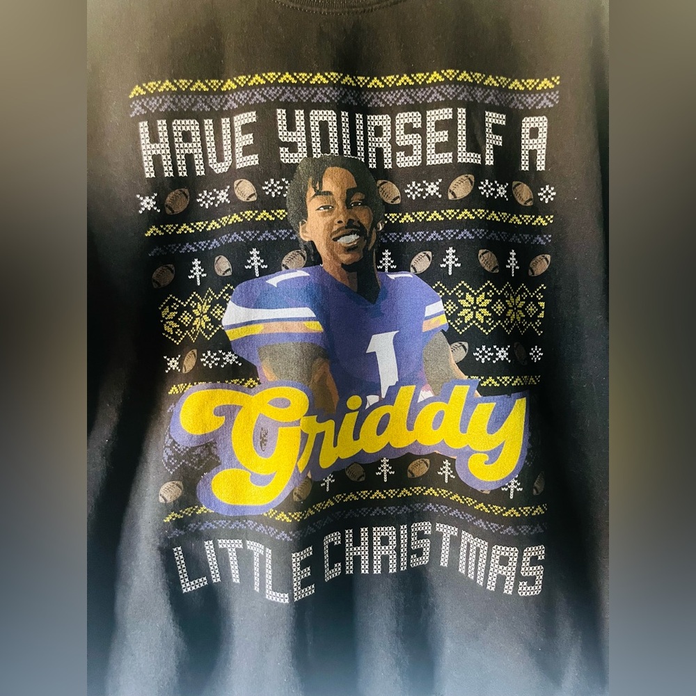 Justin Jefferson Griddy Minnesota Vikings Christmas Sweatshirt